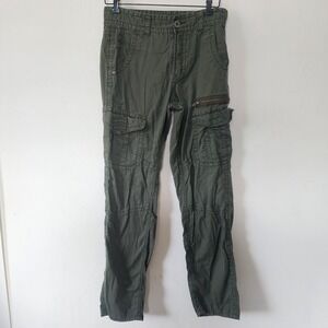 Y2K Vintage Olive Green Cargo Pants Womens Size 29 By Generra 100% Cotton